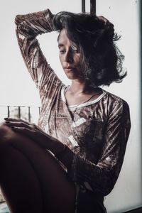 Woman looking at camera