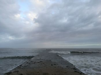 Scenic view of beach against sky