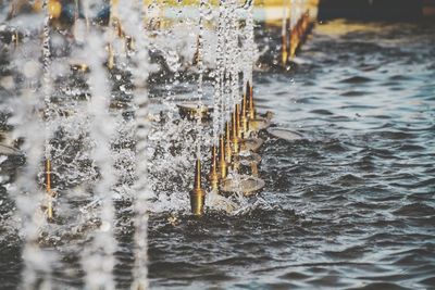 Water splashing in sea