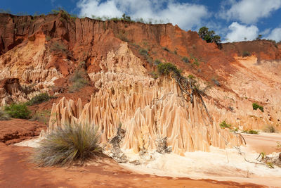 View of red rock formations