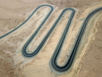 High angle view of motorcycle