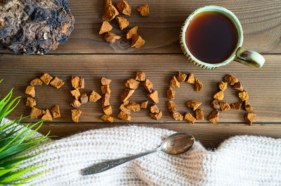 Directly above shot of tea on table