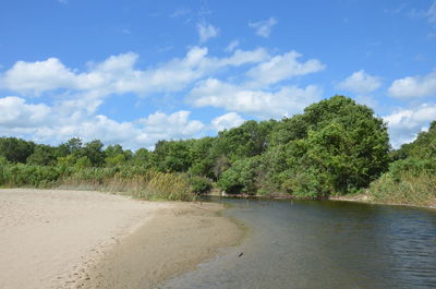 Scenic view of land against sky