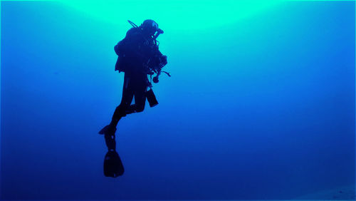 Man swimming in sea