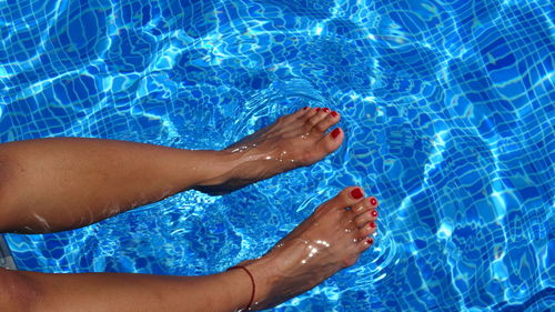 Underwater view of swimming pool