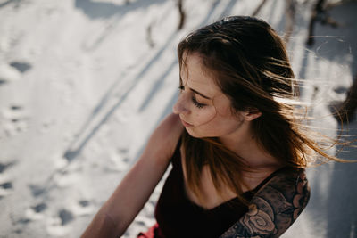 Young woman at beach