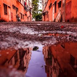 View of canal in city