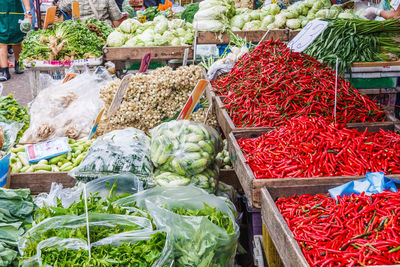 Various fruits for sale at market stall