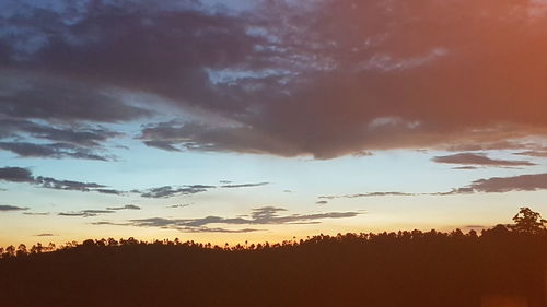 Scenic view of dramatic sky during sunset