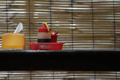 Close-up of dessert on table in restaurant