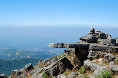 Scenic view of rocky mountains against sky