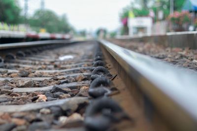 Close-up of railroad track