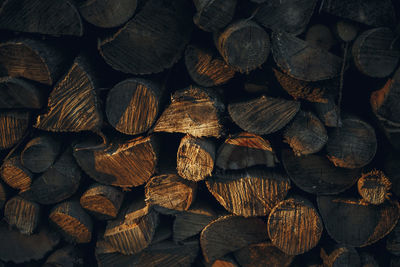 Full frame shot of firewood