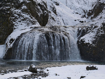 Scenic view of waterfall