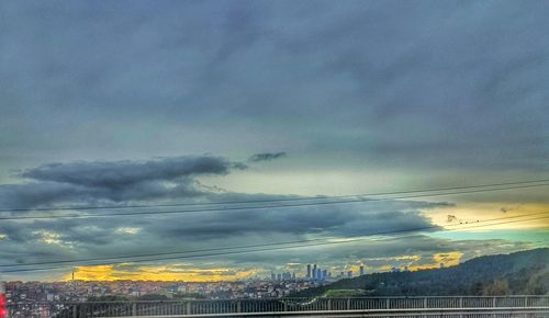 Scenic view of cloudy sky at sunset