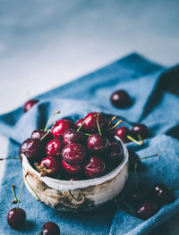 Close-up of strawberries in bowl