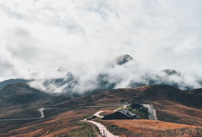 Scenic view of mountains against sky