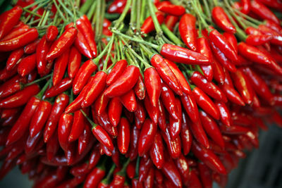 Full frame shot of red chili peppers