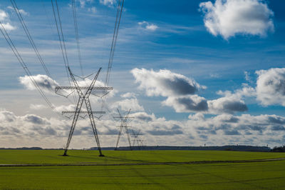 High voltage power line in danish landscape