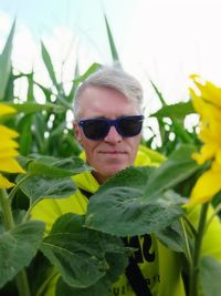Portrait of man wearing sunglasses