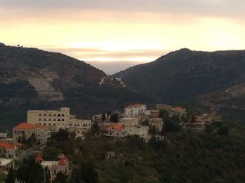 High angle shot of townscape