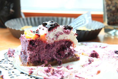 Close-up of cake on table