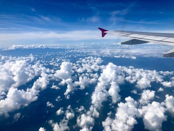 Aerial view of cloudscape against blue sky