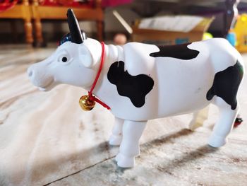 Close-up of cow toy