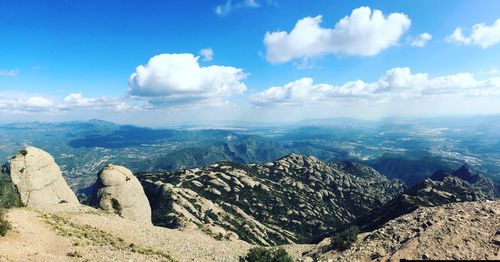 Panoramic view of rocky mountains against sky