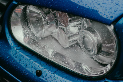 Close-up of wet glass