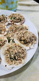 High angle view of meal served in plate