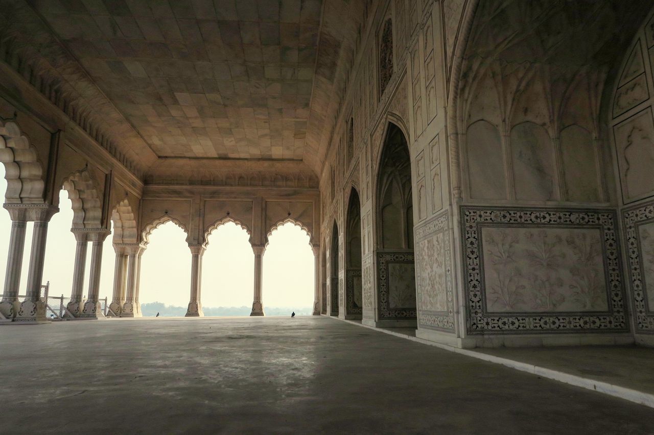 indoors, architectural column, architecture, built structure, arch, column, history, famous place, colonnade, pillar, corridor, travel destinations, interior, in a row, tourism, the past, ceiling, travel, ancient, old