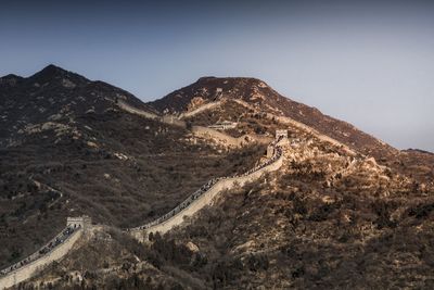 Scenic view of mountains against clear sky