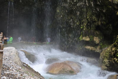 Scenic view of waterfall