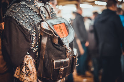 Person standing with backpack