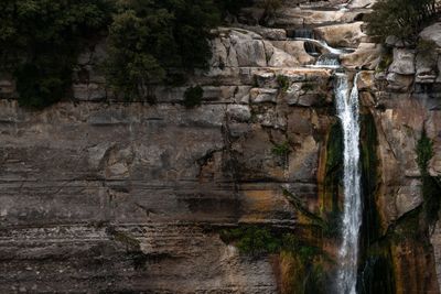 Scenic view of waterfall