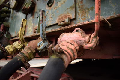 Close-up of rusty machine part