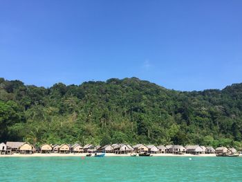 Scenic view of mountains against clear sky