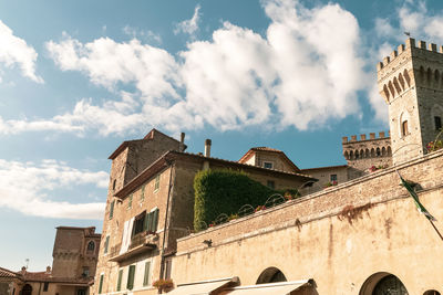 Low angle view of buildings against sky