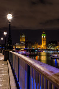 Illuminated city at night