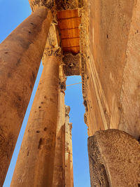 Low angle view of old ruin building