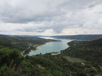 High angle view of landscape against sky