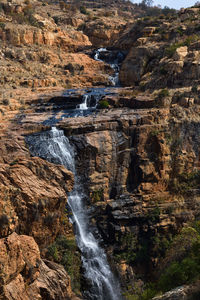 Rocky river cascade freshwater waterfall