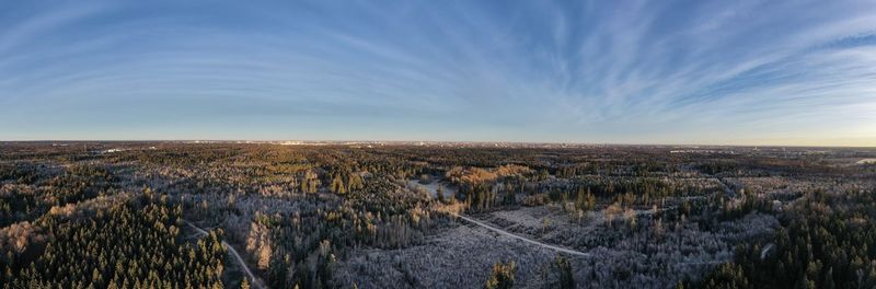 Panoramic shot of land against sky