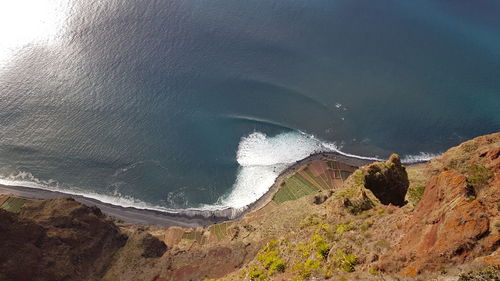 High angle view of beach