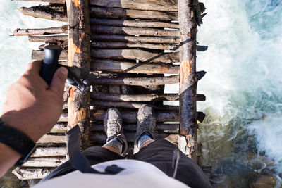 Low section of man in water