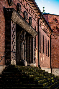 Low angle view of old building against sky