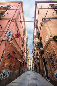 Low angle view of buildings in city