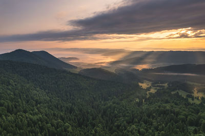 Scenic view of landscape against sky during sunset