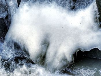 Close-up of frozen water